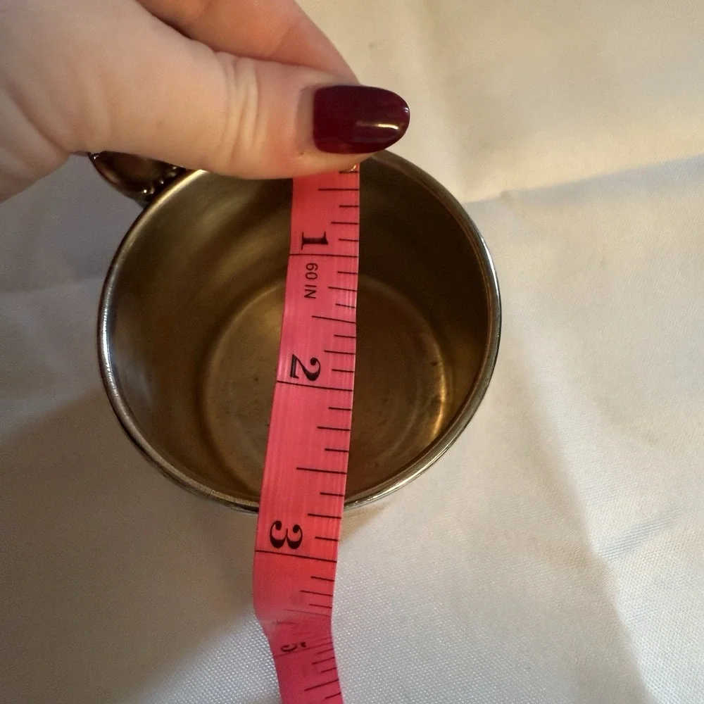 VINTAGE INTERNATIONAL SILVER CO. Baby Cup With Spoon Handle Jessica Monogram